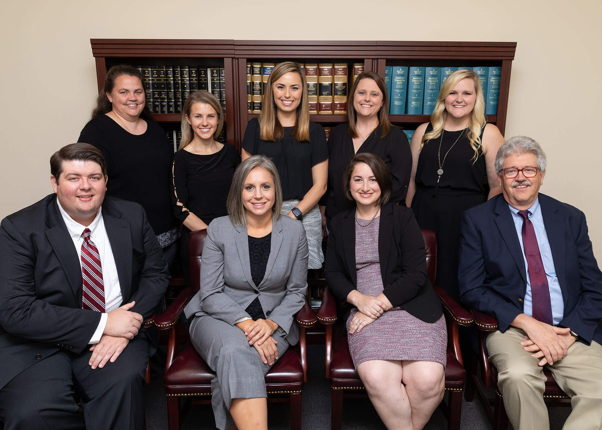 The attorneys and staff together in a group portrait.
